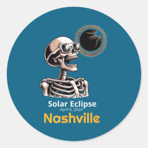 Adesivo Redondo Eclipse Solar Esqueleto Nashville Indiana
