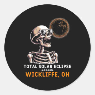 Adesivo Redondo Eclipse Solar Esqueleto Wickliffe Ohio
