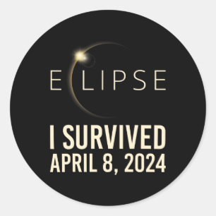 Adesivo Redondo Eclipse Solar I Sobreviveu Em 8 De Abril De 2024 T