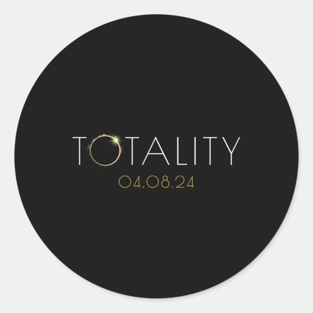 Adesivo Redondo Eclipse Solar Lunar de Totalidade Americana Estéti (Frente)