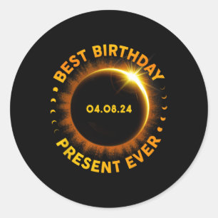 Adesivo Redondo Eclipse Solar Melhor Aniversário De Totalidade Eng