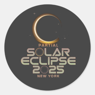 Adesivo Redondo Eclipse Solar Parcial 2025 Astronomy Event