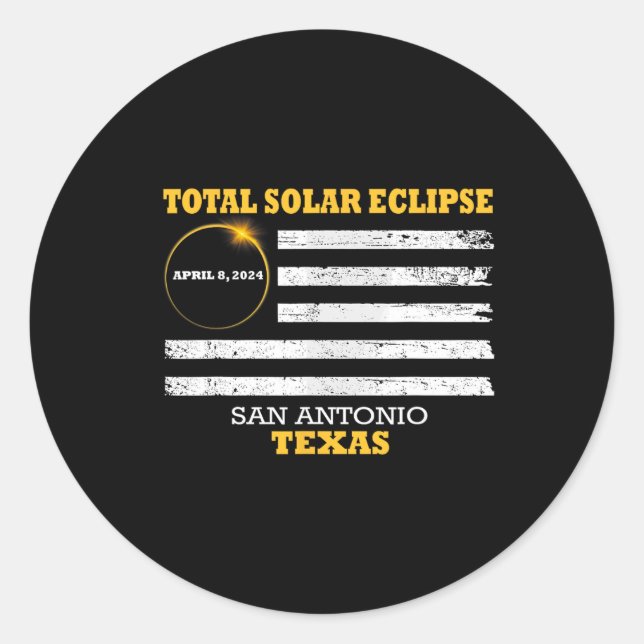Adesivo Redondo Eclipse Solar San Antonio 2024 2024 040824 (Frente)