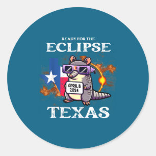 Adesivo Redondo Eclipse Solar Texas 8 de Abril