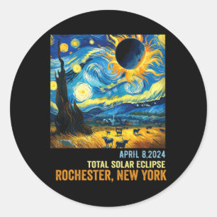 Adesivo Redondo Eclipse Solar Total 04.08.2024 Rochester