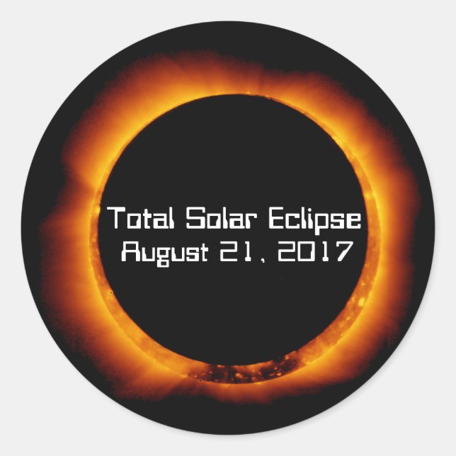 Adesivo Redondo Eclipse Solar Total 2017 (Frente)