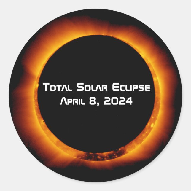 Adesivo Redondo Eclipse Solar Total 2024 (Frente)