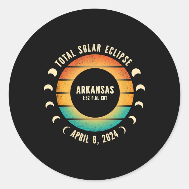Adesivo Redondo Eclipse Solar Total 2024 (Frente)