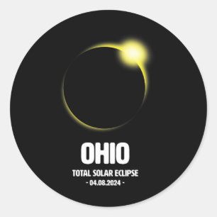 Adesivo Redondo Eclipse Solar Total 2024 04.08.24 Ohio