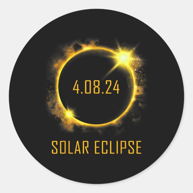 Adesivo Redondo Eclipse Solar Total 2024 abril 04.08.24 (Frente)