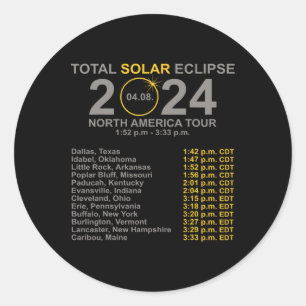 Adesivo Redondo Eclipse Solar Total 2024 Abril 8 Caminho Do Eclip