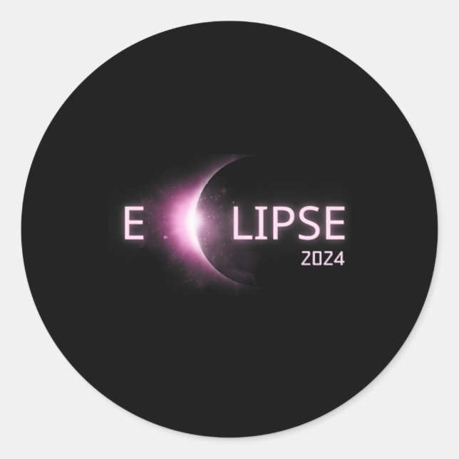 Adesivo Redondo Eclipse Solar Total 2024 Eclipse Solar Total 4. (Frente)