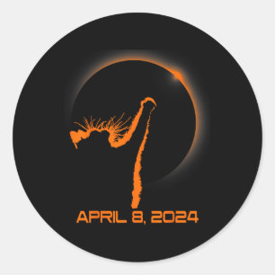 Adesivo Redondo Eclipse Solar Total 2024 Eclipse Solar Vestido de