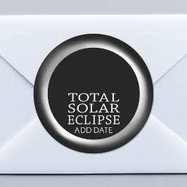 Adesivo Redondo Eclipse Solar Total - 2024 ou data personalizada