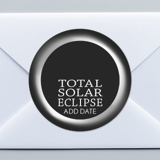 Adesivo Redondo Eclipse Solar Total - 2024 ou data personalizada