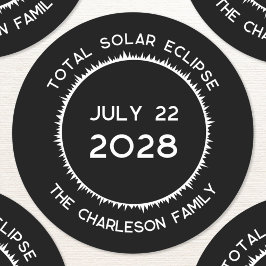 Adesivo Redondo Eclipse Solar Total 2028 Personalizado