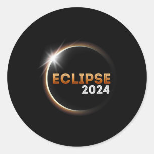Adesivo Redondo Eclipse Solar Total 8 De Abril De 2024 Para Menina