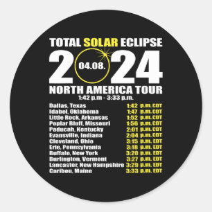 Adesivo Redondo Eclipse Solar Total Abril 8 Caminho Do Eclipse 3