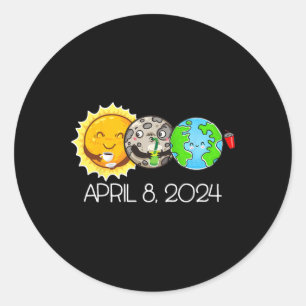 Adesivo Redondo Eclipse Solar Total Abril 8 De Abril De 2024 Astro