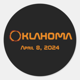 Adesivo Redondo Eclipse Solar Total de 2024 de Oklahoma
