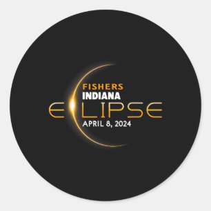 Adesivo Redondo Eclipse Solar Total de Indiana 2024