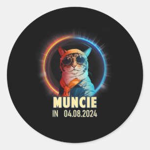 Adesivo Redondo Eclipse Solar Total de Muncie Indiana 2024