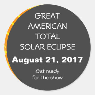 Adesivo Redondo Eclipse Solar Total do Excelente Americano persona