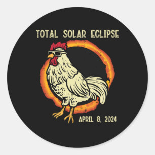 Adesivo Redondo Eclipse Solar Total do Galo 2024 Abril 8 Mulheres