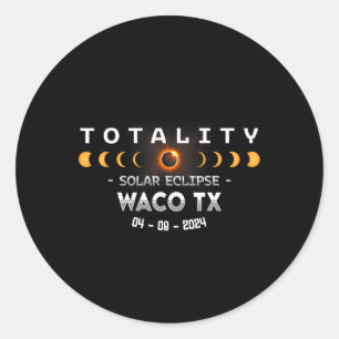 Adesivo Redondo Eclipse Solar Total do Waco Tx 2024