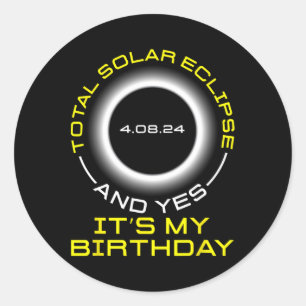 Adesivo Redondo Eclipse Solar Total e Sim É O Meu Ap de Aniversári