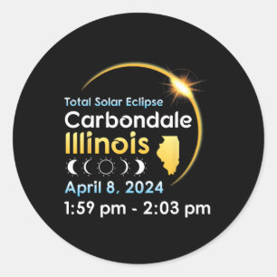 Adesivo Redondo Eclipse Solar Total Em Carbondale Illinois Em Apri