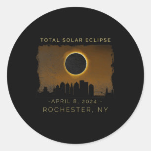 Adesivo Redondo Eclipse Solar Total Em Rochester New York Vintage