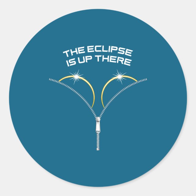 Adesivo Redondo Eclipse Solar Total Lá em Cima (Frente)