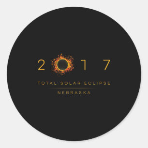 Adesivo Redondo Eclipse Solar Total Nebraska 2017