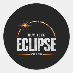 Adesivo Redondo Eclipse Solar Total Nova Iorque - Total Eclipse 20