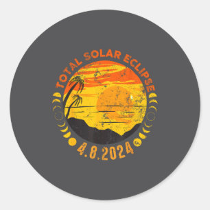 Adesivo Redondo Eclipse Solar Total Retro Eclipse