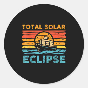 Adesivo Redondo Eclipse Solar Total Retro Eclipse