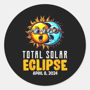 Adesivo Redondo Eclipse Solar Total Sol Dos EUA