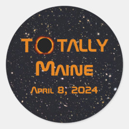 Adesivo Redondo Eclipse Solar Totalmente Maine 2024