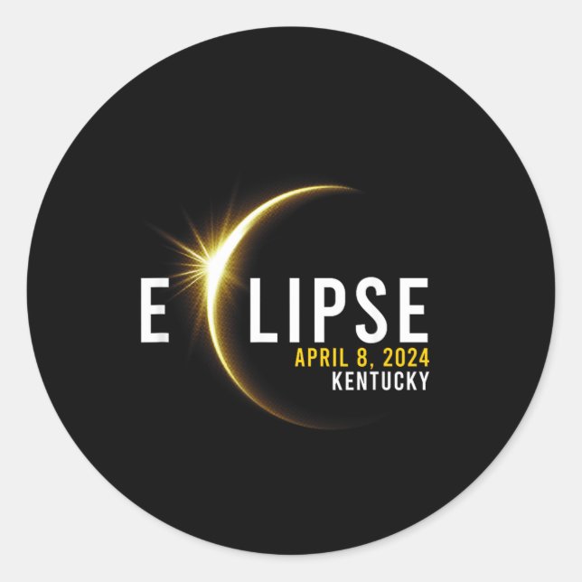 Adesivo Redondo Eclipse Total 04 08 24 Eclipse Solar Total 2024 (Frente)