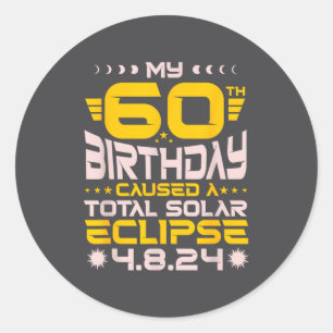 Adesivo Redondo Eclipse Total do Sol de Aniversário de 60 anos - 8