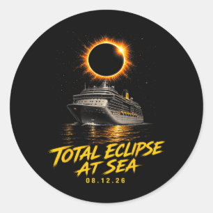 Adesivo Redondo Eclipse Total No Mar 08 12 26 Totalidade Solar