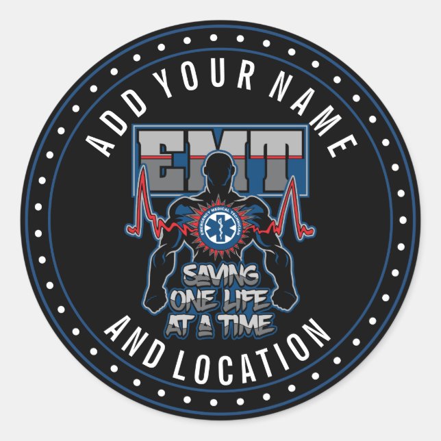 Adesivo Redondo Economia de EMT ao vivo de cada vez (Frente)