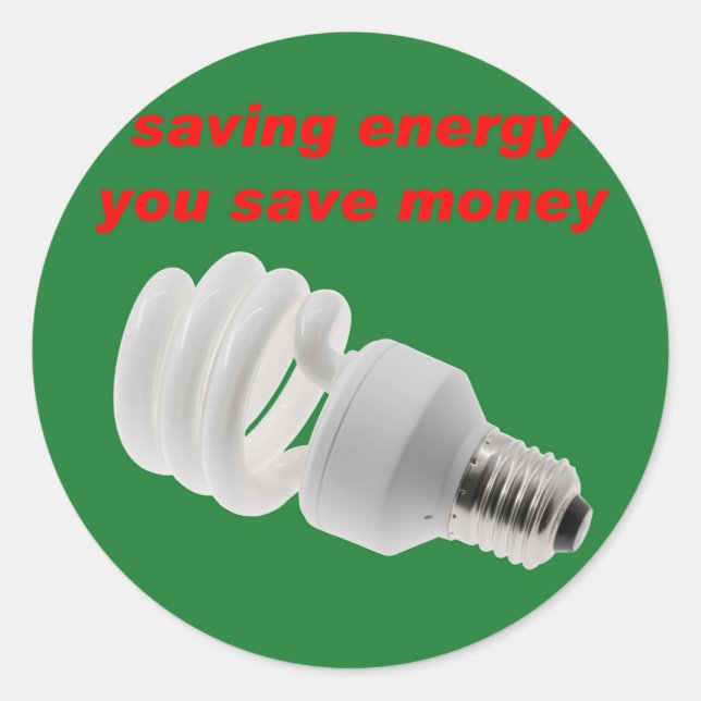 Adesivo Redondo Economize energia (Frente)