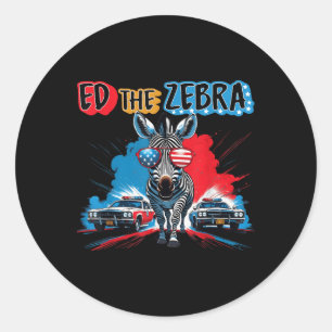 Adesivo Redondo Ed Divertido A Zebra 2025 Capturado Retro Vintage
