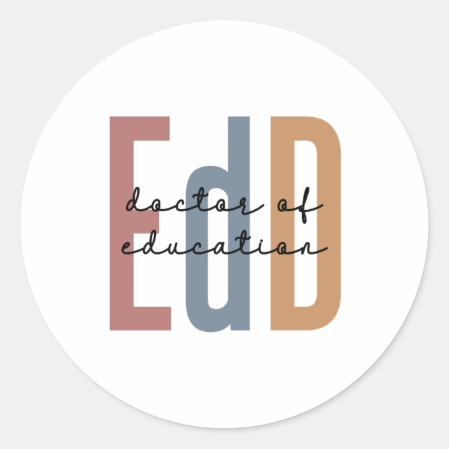 Adesivo Redondo EdD Doutorado Em Educação (Frente)