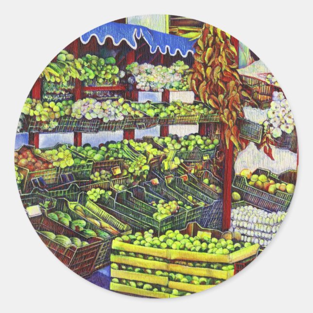 Adesivo Redondo Eddie's Market, Hungria (Frente)