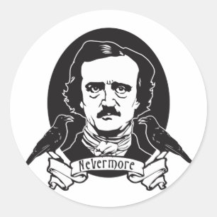 Adesivo Redondo Edgar Allan Poe