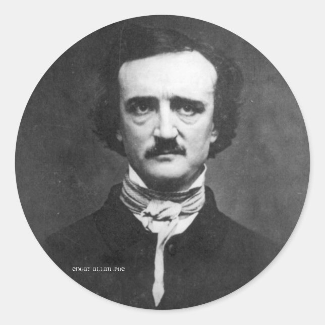 Adesivo Redondo Edgar Allan Poe (Frente)