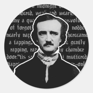 Adesivo Redondo Edgar Allan Poe